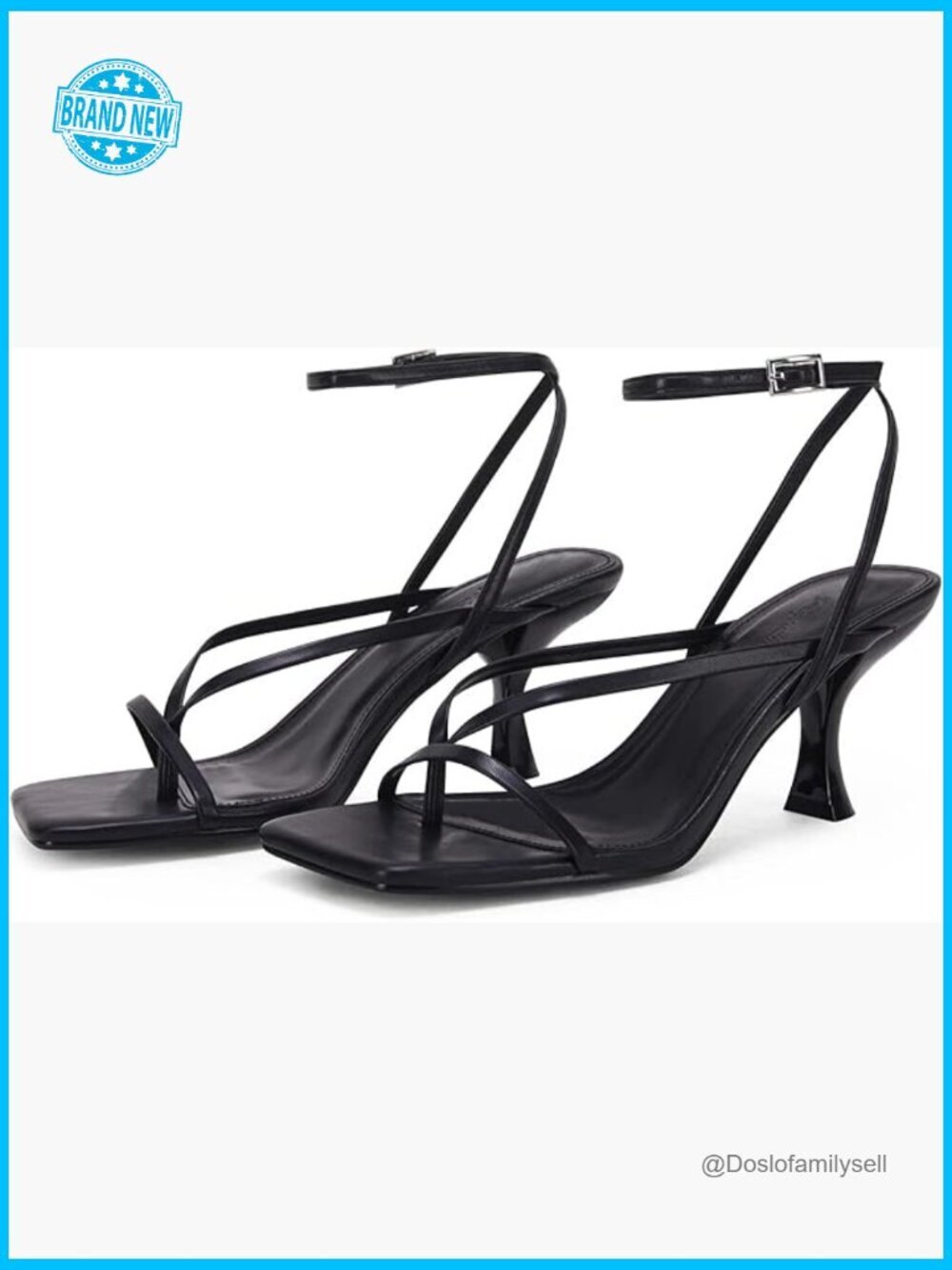 Lace Up Heeled Sandals Square Toe Strappy Party Shoes Kitten Heel